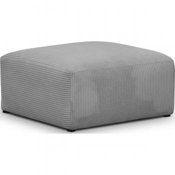 Homifab Pouf en velours côtelé gris