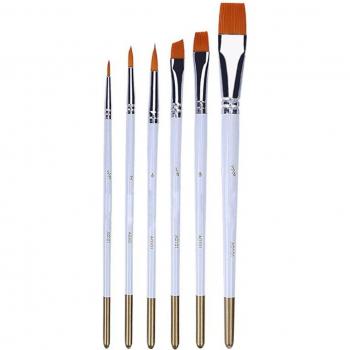 Brosses plates 6 pièces, aquarelle & acrylique – Pack détaillé