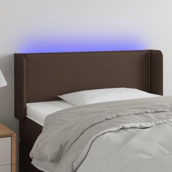 VidaXL LED Kopfteil für Bett Braun 83x16x78/88 cm Kunstleder