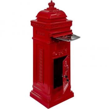 Antiker Standbriefkasten, 102,5 cm, wetterfest, Guss-Aluminium