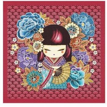 Carré de tissu mina fuchsia jacquard