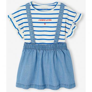 VERTBAUDET Set t-shirt et jupe à bretelles pour bébé double stone