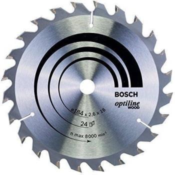 BOSCH CIRCULAR SAW BLADE 184 mm x 2.6 x 16 mm x 24 T 2608640817 Optiline Wood