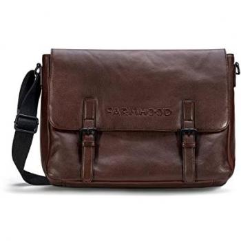 Cuir Farmhood Messager brun foncé 1F – Sac de bureau