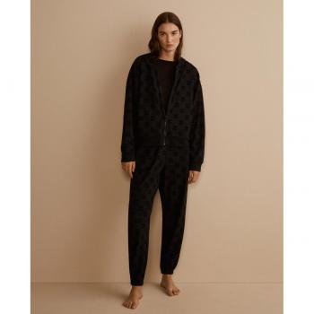 HUGO Damen Jogginghose mit Logo Monogramm schwarz