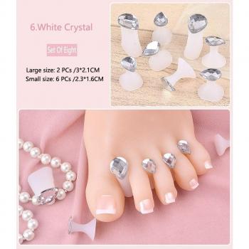 8pcs Soft Silicone Toe Separators for Pedicure and Nail Art