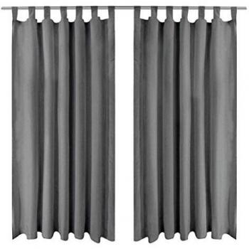 VidaXL Grey Micro-Satin Curtains Set of 2 140x175 cm