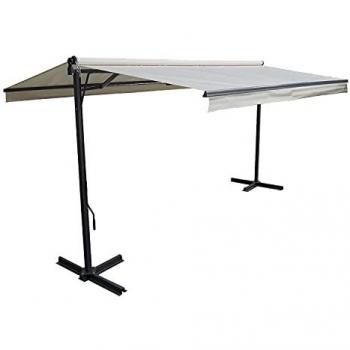 Double Pente Store FRENE 3,95 × 3 m – Beige / Gris