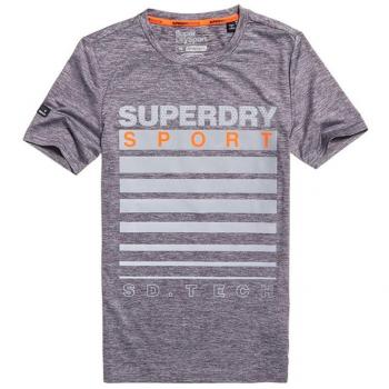 Camiseta Superdry, Gráfica atlética, Hombre, Gris (Mid Grey Grit YFM), S