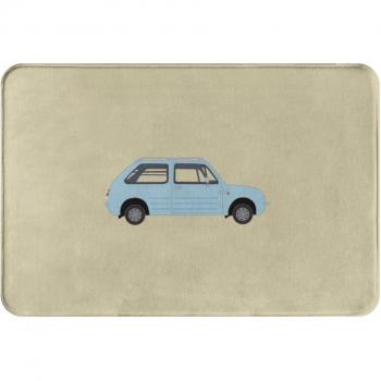 Washable Aqua Gray Footpad Rug
