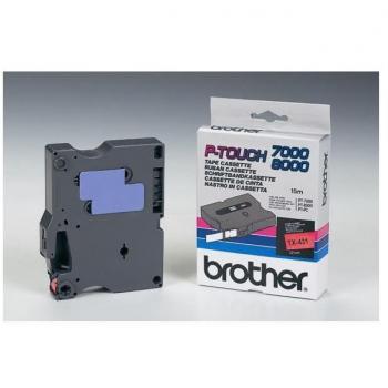 Brother TX-431 Étiquette Noir sur Rouge 12 mm