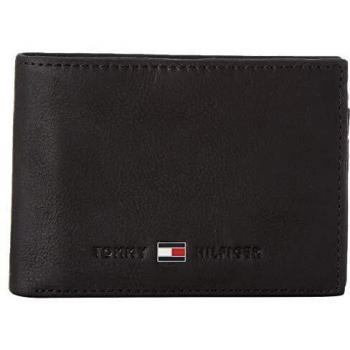 Tommy Hilfiger Billetera Hombre Johnson Mini Cc Flap Coin Pocket de Cuero, Negro