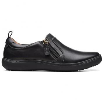 Clarks Nalle Lilac Black Leather Comfort Shoes