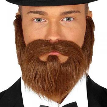 Barba e Baffi Marrone con Elastico