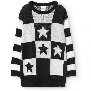 Boboli Abito Knitwear con Stampa Quadri