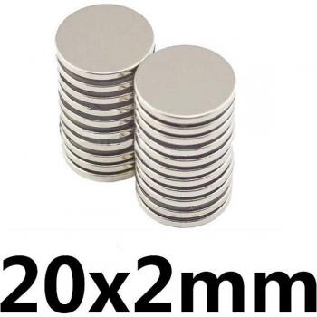20mm x 2mm NdFeB Round Magnets