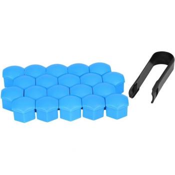 Uxcell 20pcs 17mm White Plastic Tire Bolt Covers with Removal Tool