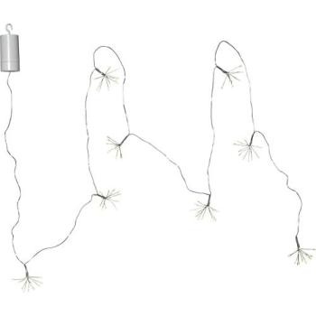 Guirlande Lumineuse de Jardin Star Trading Flower, 8 Lumières, 96 LED, Batterie + Minuterie, Transparente, Blanc Jour, L 210 cm