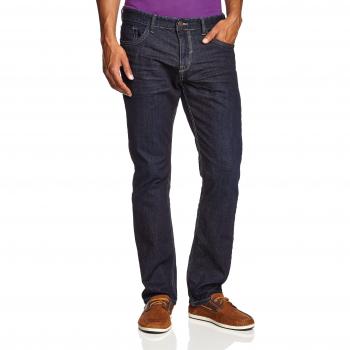 TOM TAILOR Herren Slim Leg Jeans, Regular Fit, mit Gürtel, Gr. W34/L32, rinsed blue denim