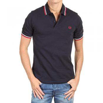 FRED PERRY Polo Bleu Marine Manche Courte Slim Fit M3600 471