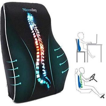 Orthopädisches Lendenkissen für Bürostuhl und Auto, Gedaechtnis-Schaum