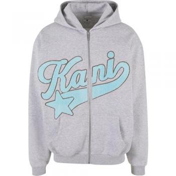 KARL KANI Kapuzensweatjacke hellgrau | XL