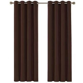 Deconovo Kinderzimmer Vorhang, 2er Set, Blickdicht, 210x140 cm, Dunkelbraun