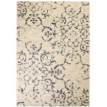 Tappeto Beige/Blu con Motivi Floreali 140x200 cm