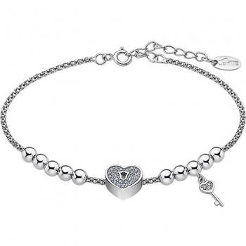 Senora Mystic Lotus Silver Wristband – Heart & Rhinestones