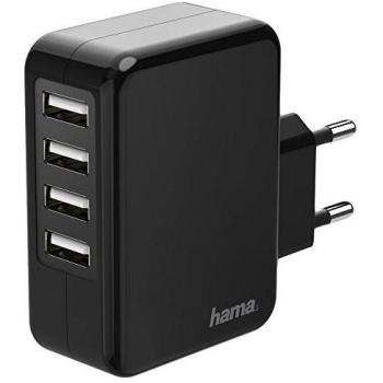 Chargeur Hama USB-A 4 ports 4,8A noir