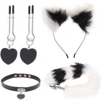Kit de Cosplay Furry pour Femmes avec Queue et Bandeau