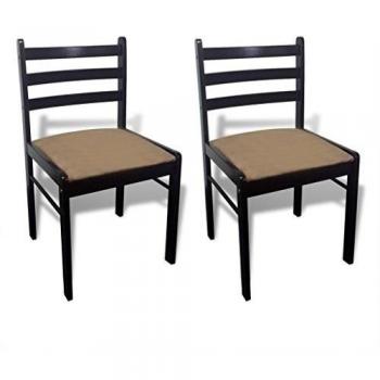 Set de Chaises Salle à Manger Hévéa Marron, 2 unités