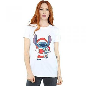 Disney Lilo And Stitch Christmas Cotton Boyfriend T-Shirt