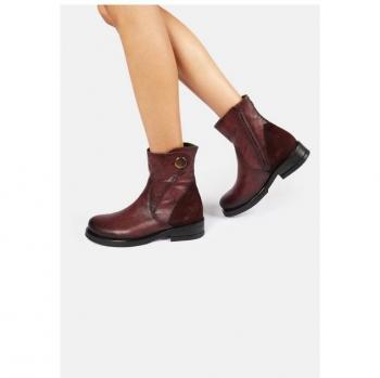 Felmini Damen Stiefelette mit Absatz in Rot
