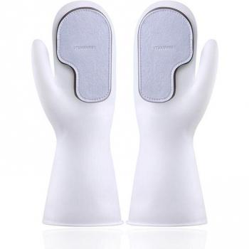 Rubber Cleaning Gloves with Scrubber