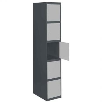 SimonRack Vestiaire 5 Porte – 1800 × 400 × 500 mm, serrure à clé, aérations, anthracite/gris