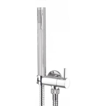 Doccia duplex round con valvola di sicurezza ottone cromato