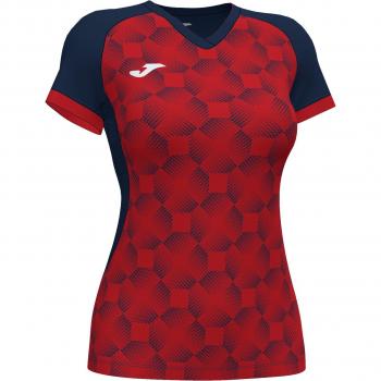 Camiseta Joma SuperNova III Manga Corto Color Azul Marino con Detalle Rojo