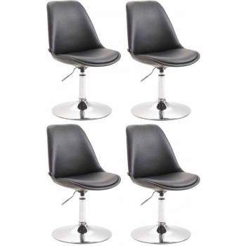 Lot de 4 Chaises Pivotantes en Métal Chromé
