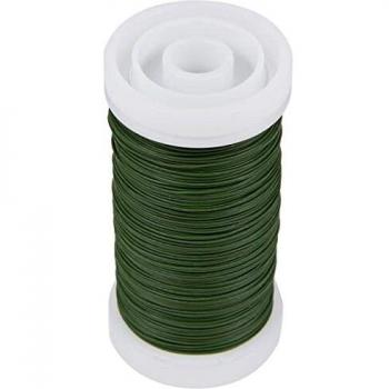 Blumendraht Spule 100 m, grün lackiert, 0,35 mm ø