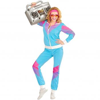 Survêtement Colorblock Femme Rétro 80s Hip Hop Bleu XL