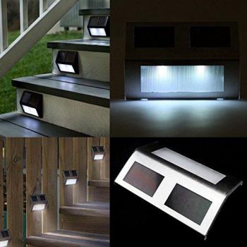 Decorative wireless solar step lights for outdoor use
