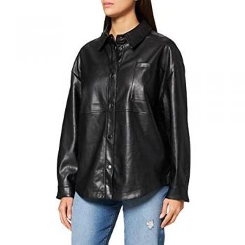 Camicia da donna Urban Classics in pelle sintetica nera