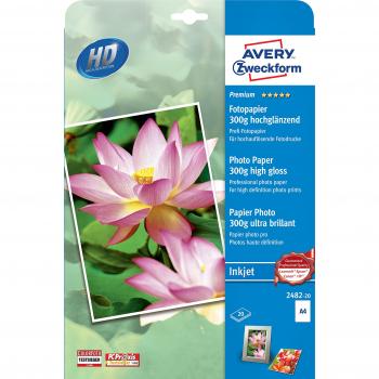 High‑Lustre A4 Photo Paper – Avery 2482‑20 (300 g/m²)