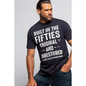 T-shirt 5XL Fifties Blu Uomo Cotone Scollo Girocollo Mezze Maniche JP1880