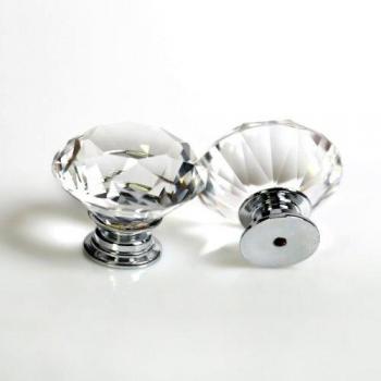 6PCS Revesun Clear Glass Cupboard Pulls for Wardrobe Doors