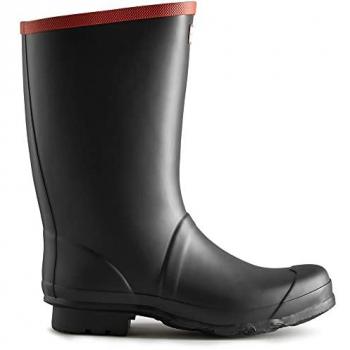 Short Knee Stivali Hunter Argyll in Gomma Nera