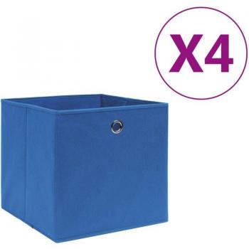 Set di contenitori blu 4 x 28x28x28 cm (tessuto)