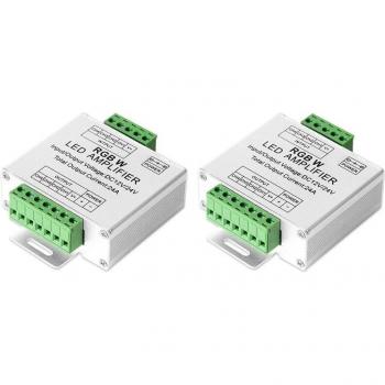 2 Pcs RGB/RGBW LED Strip Versterker voor 4Pin/5Pin DC12V/DC24V 5050SMD