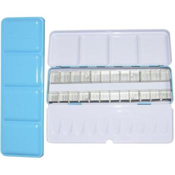 Artisan Watercolor Storage Box – 24 Transparent Tins